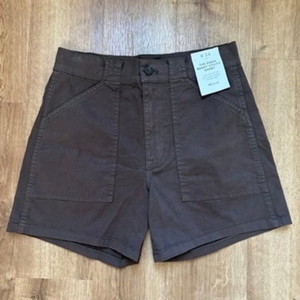 NWT Madewell The Essex Baggy Utility Short in Dark Brown Size 24